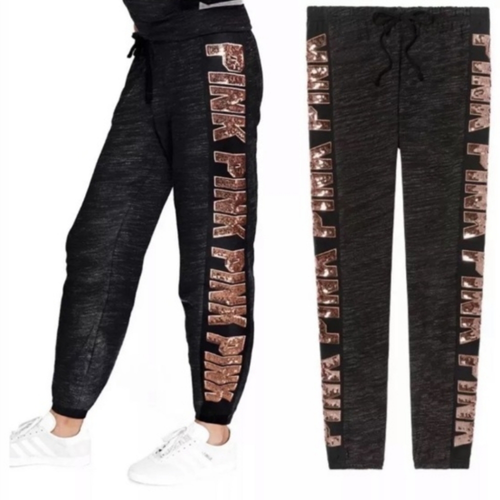 Pink Victoria's Secret Rose Gold bling sweats large
